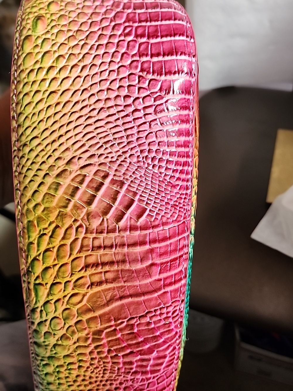 Mak Multi-Color Croc Embossed Vegan Leather Women's Shoulder Bag NWT - Picture 6 of 7